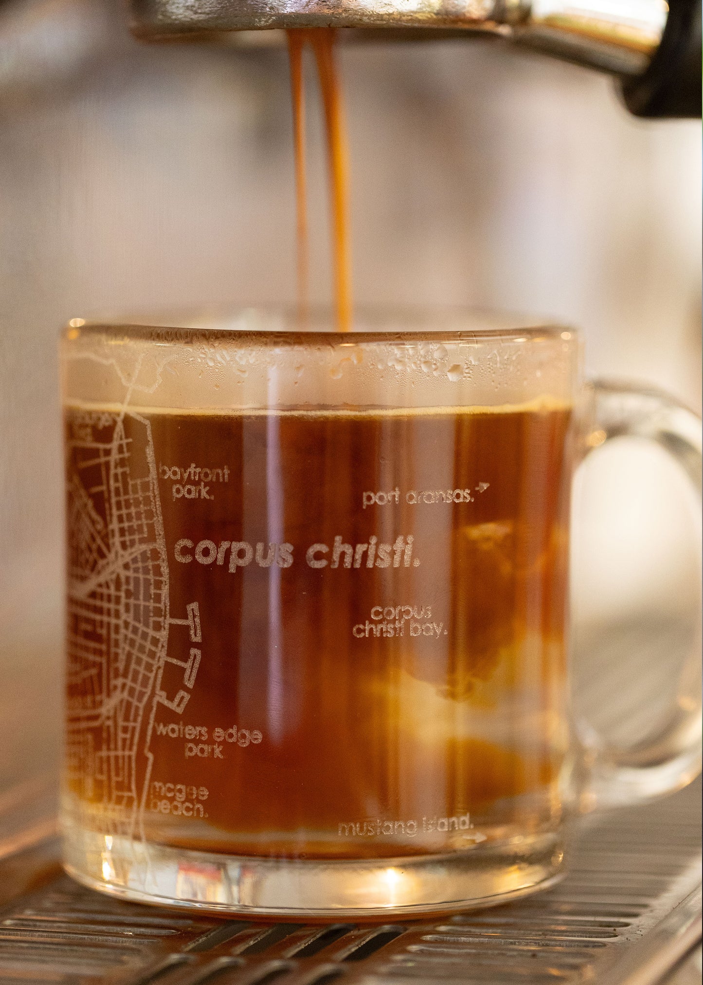 Corpus Christi Map Glass