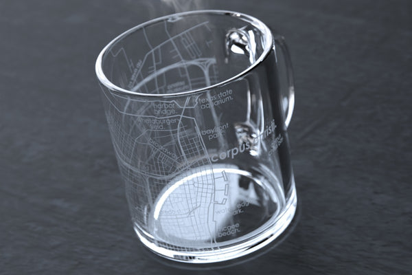 Corpus Christi Map Glass