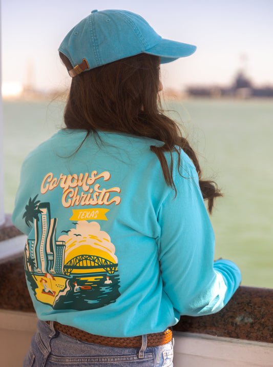 Corpus Christi, Texas Vintage Long-Sleeve Pocket T-Shirt