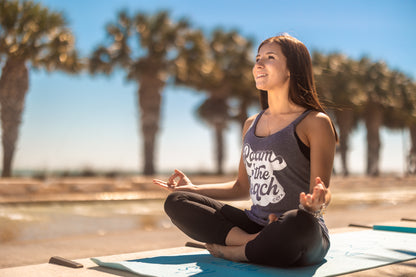 Roam the Beach Racerback Tank, Athletic Grey