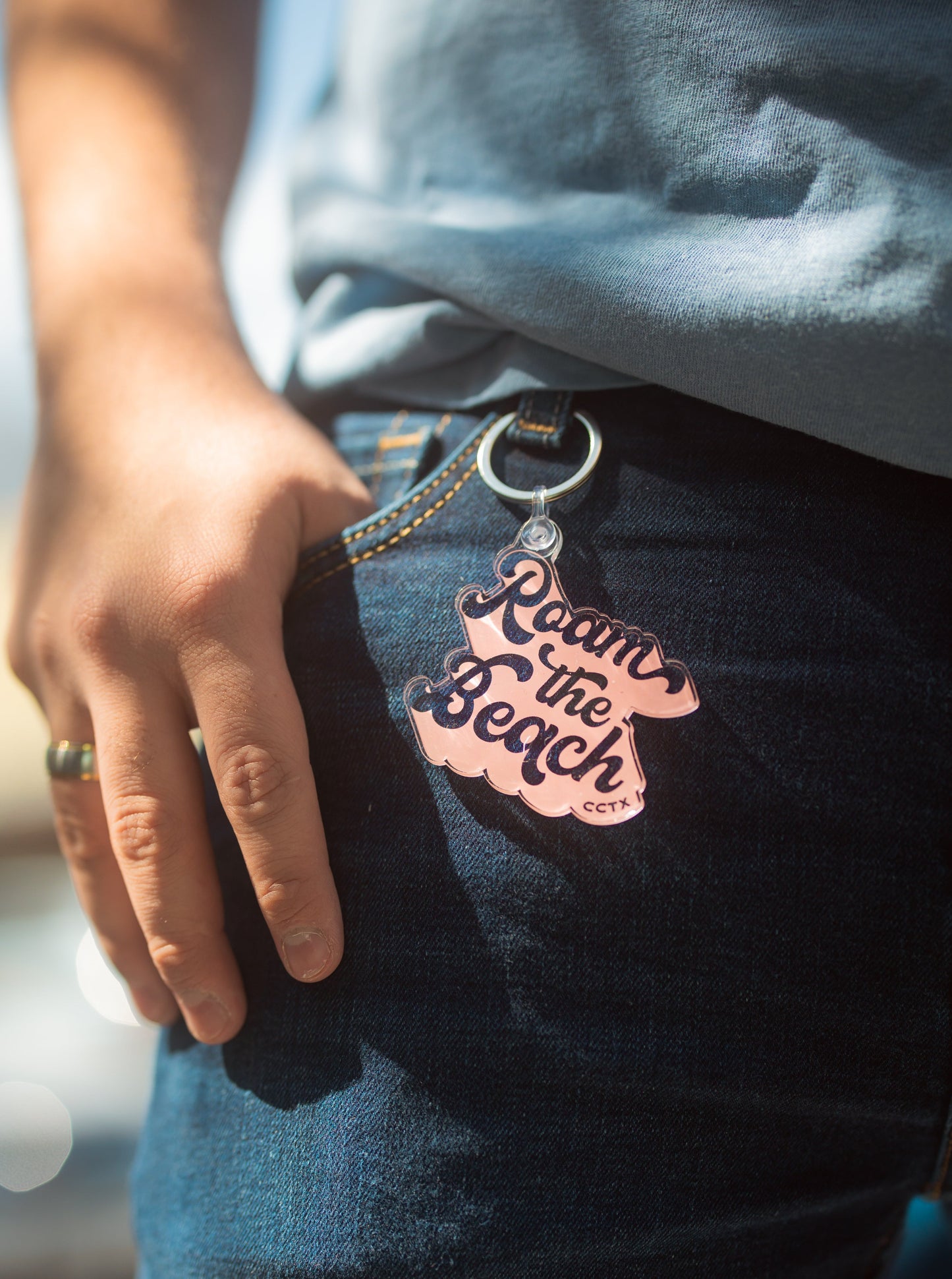 Roam the Beach Keychain