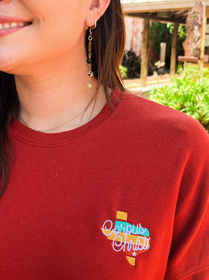 The Corpus Christi Crop Sweatshirt Brick