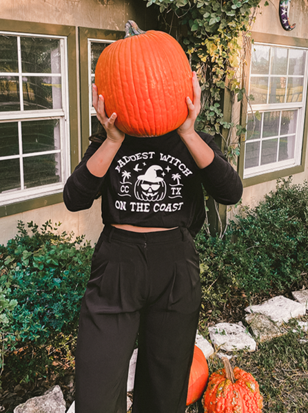 Baddest Witch on the Coast Long-Sleeve Crop